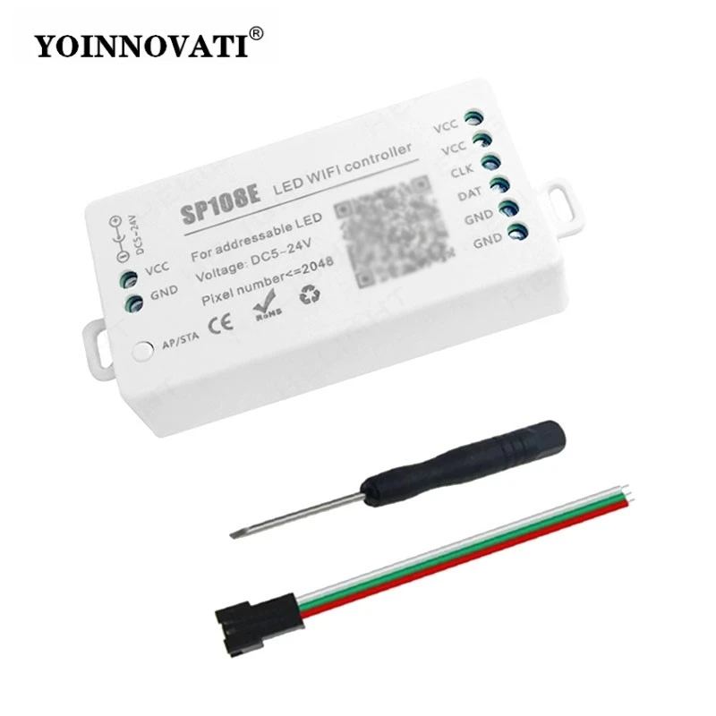 SP105E SP107E SP108E SP110E BT WiFi LED Strip Controller, WS2811 Smart Music Sync RGB Color Changing Dimmer RGB LED Strip Dimmer