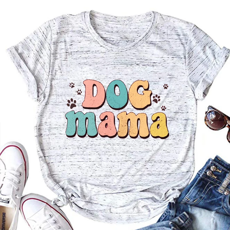 Dog Mom Shirt New Dog Mom Tshirt Proud Mama Kawaii Clothes Vintage Mothers Day Gift Mama Tees Harajuku Mom Letter M