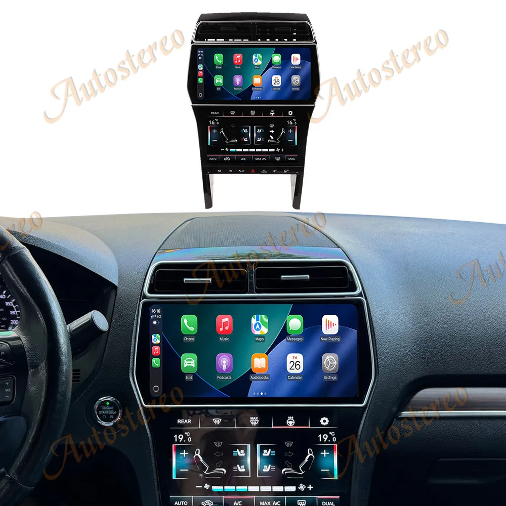 Dual Screen Android Carplay 7870 CPU For Ford Explorer 2011-2019 Climate Control Multimedia Player Car Radio Car GPS Navigation