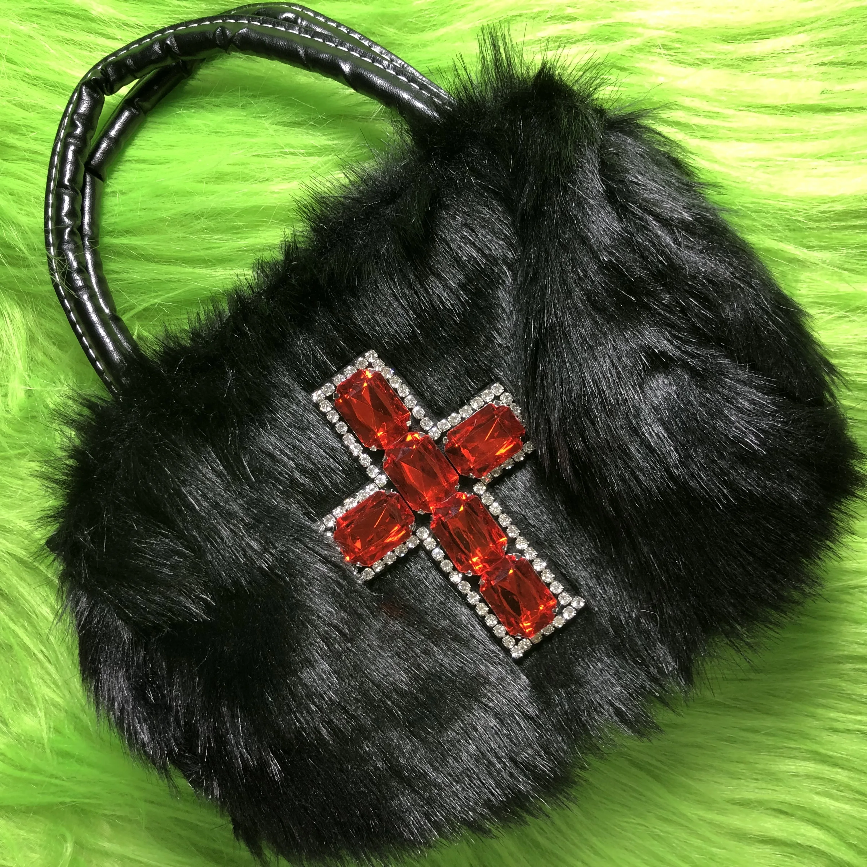 Cool Girls Y2k Underarm Bags Trendy Faux Fur Women's Shoulder Bag Fashion Female Clutch Handbags Purse image 3