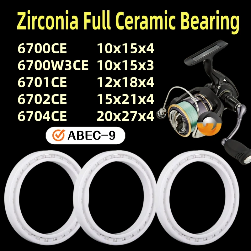 1pcs Zirconia Full Ceramic Bearings 6700W3 6700 6701 6702 6704 CE Corrosion Resistant 10x15x3 10x15x4 12x18x4 15x21x4 20x27x4mm