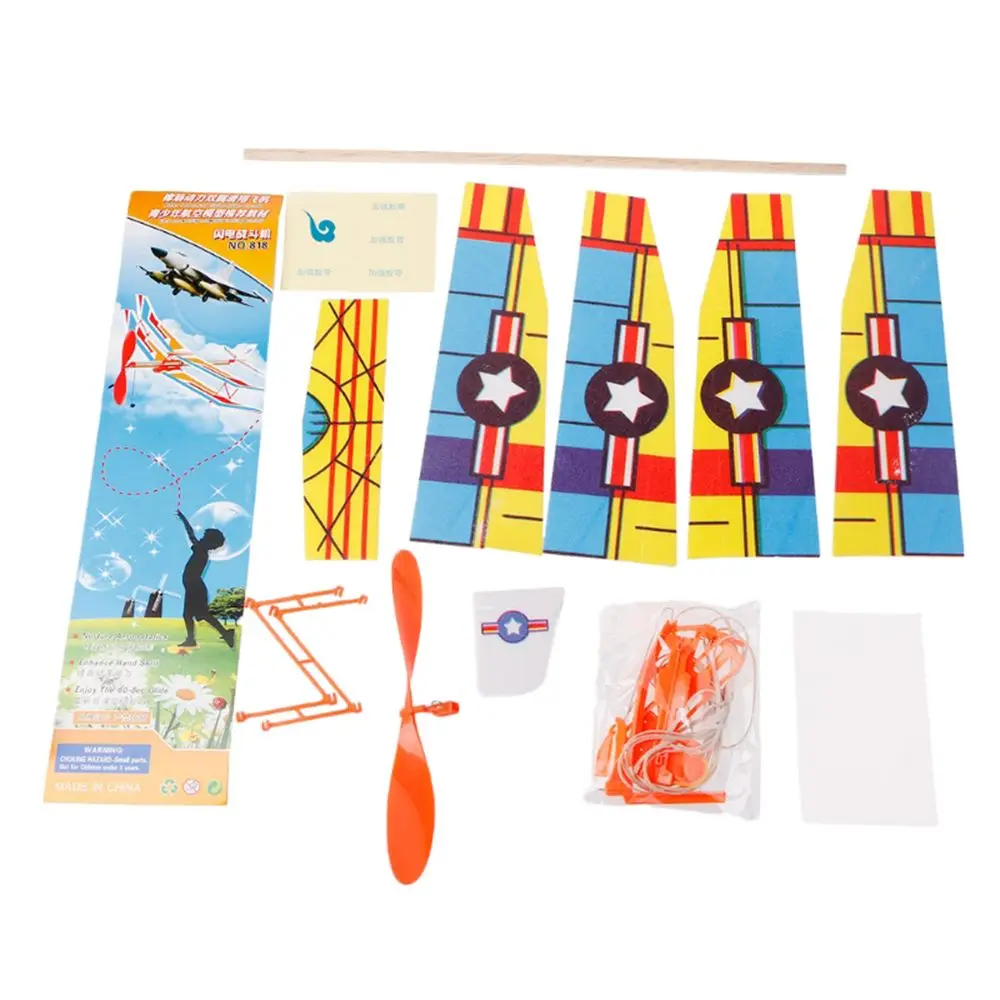 Christmas best gift Powered Flying Glider Elastic Rubber Airplane DIY Foam Aircraft Assembly Plane Model