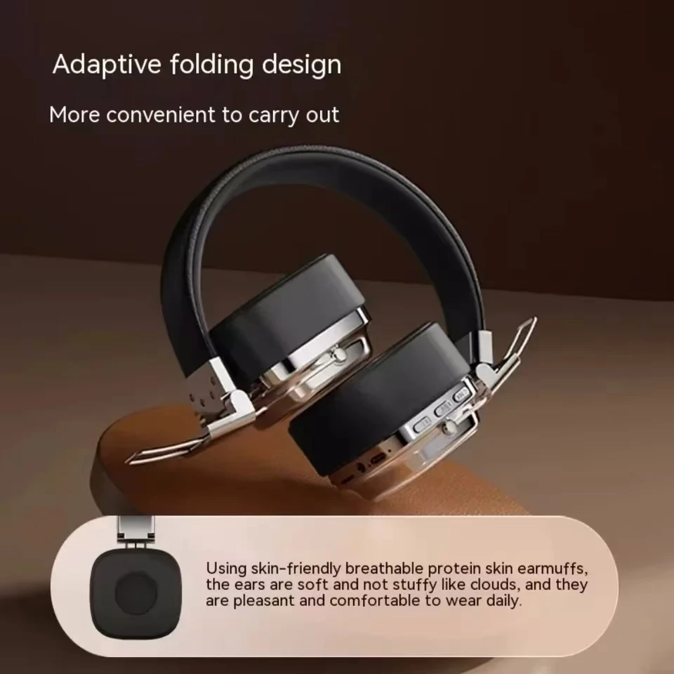 NEWMSNR Retro HIFI Stereo Sounds Auf Ohr Kopfhörer Drahtlose Bluetooth Headsets Sport Gamer Kopfhörer Für iphone Noise Reduction