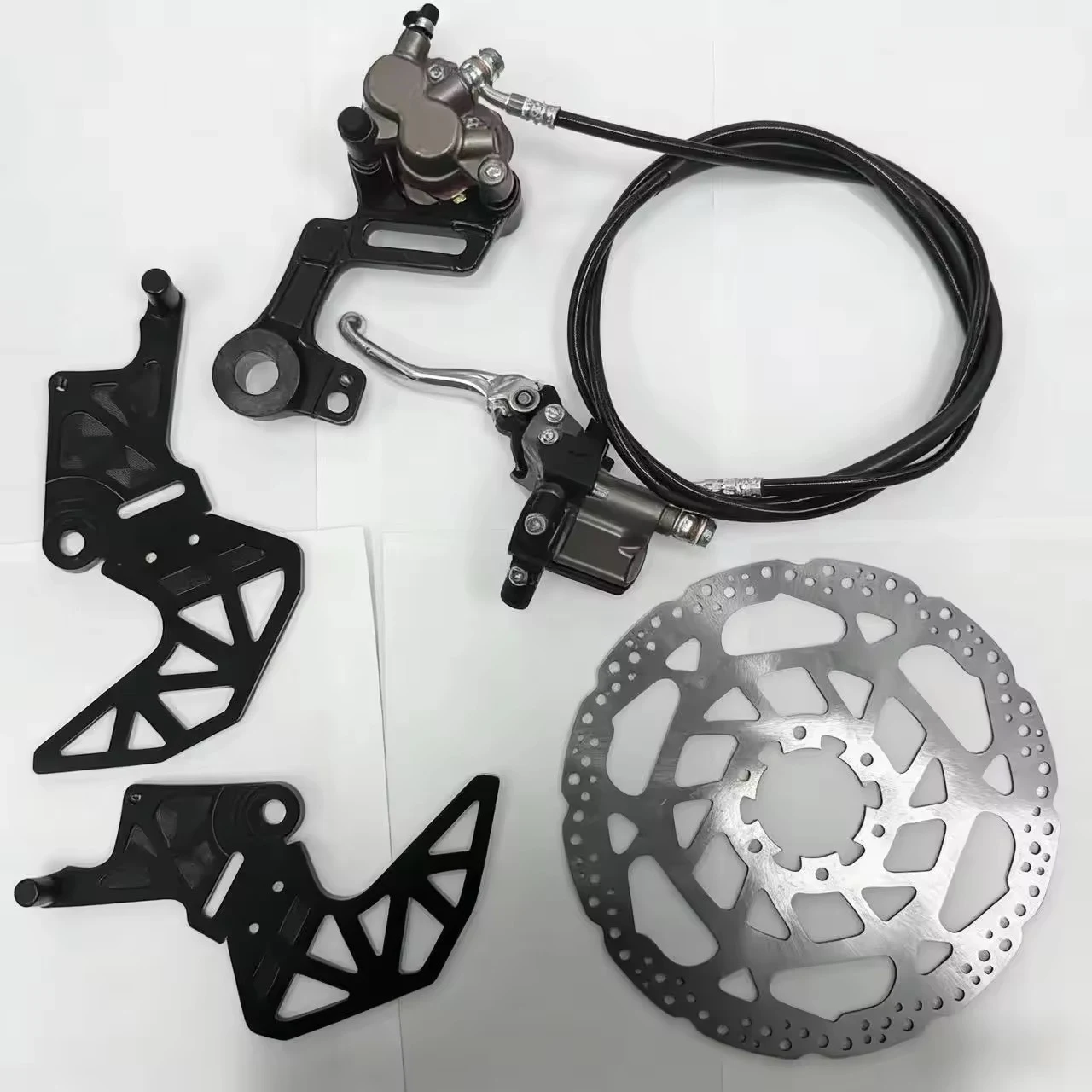 For Custom 6061 Aluminum Rear Brake System Kit 4 Piston Caliper Disc Upgrade Fit Sur Ron Light Bee Talaria MX3 Ultra Accessories