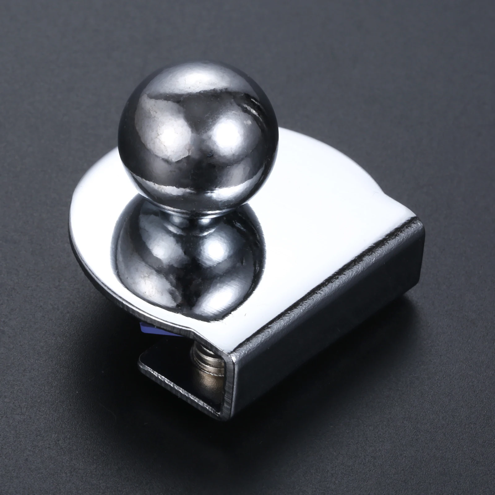 1pc Glass Door Handle Clip Polished Chrome Knob Spherical Pull Iron Clamp Home Decoration Furniture No Need To Drill Bathroom