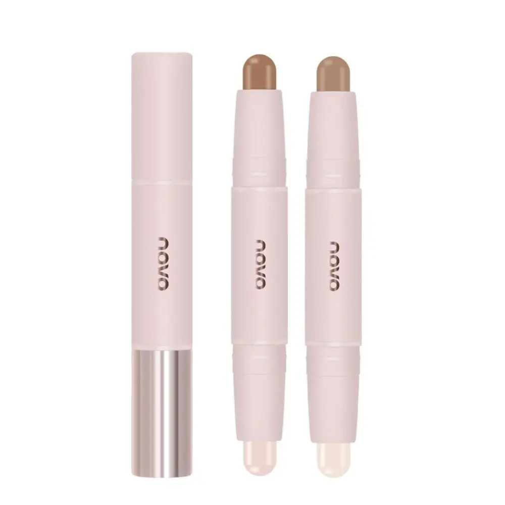 Dual Use Face Contour Stick Waterdichte Donkere Kringen Concealer Highlight Concealer Pen Kleur Corrector Fleuren Gezicht Bronzer