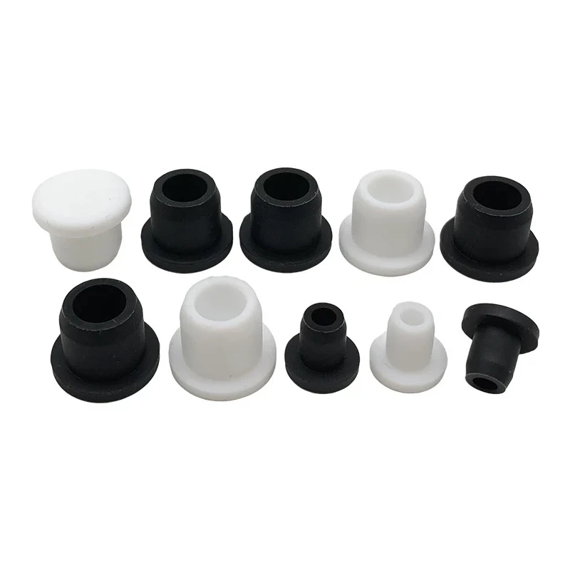 5/10Pcs Black T-Shaped ID6.8mm-23mm Silicone Pad Ith High Temperature Resistance And Perforated Hollow Sealing Dust Plug