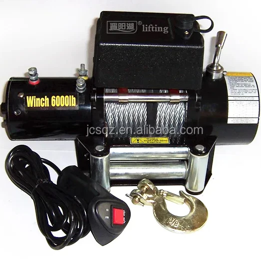 Hot Sale JIN YANG HU 6000lbs Small 12v Electric Winch Hoist With Remote Control For 4*4 Offroad Car