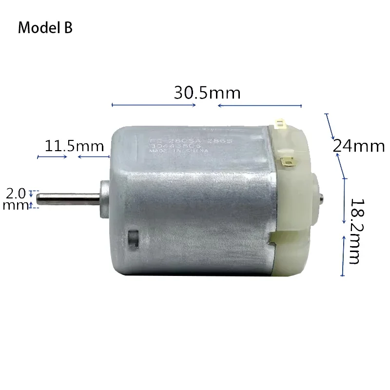 마부치 FC-280SA-2865 미니 280 모터, 고속 스플라인 및 라운드 샤프트 카본 브러시, 마이크로 24mm 모터, DC3V, 5V, 6V, 9V, 23500RPM