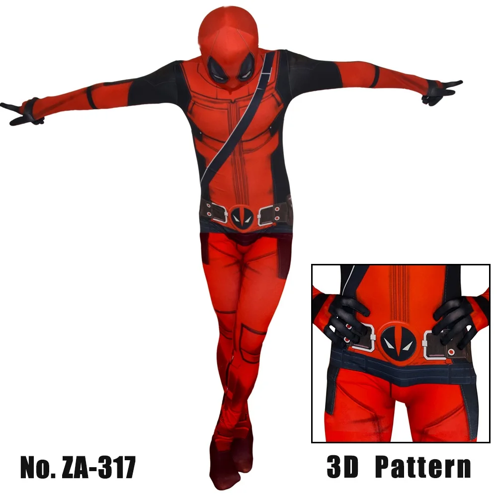 MARVEL Deadpool Cosplay Kostuums Kinderen Volwassen Superheld Bodysuit Jumpsuit met Masker Rijke Accessoires Feestkleding Outfits