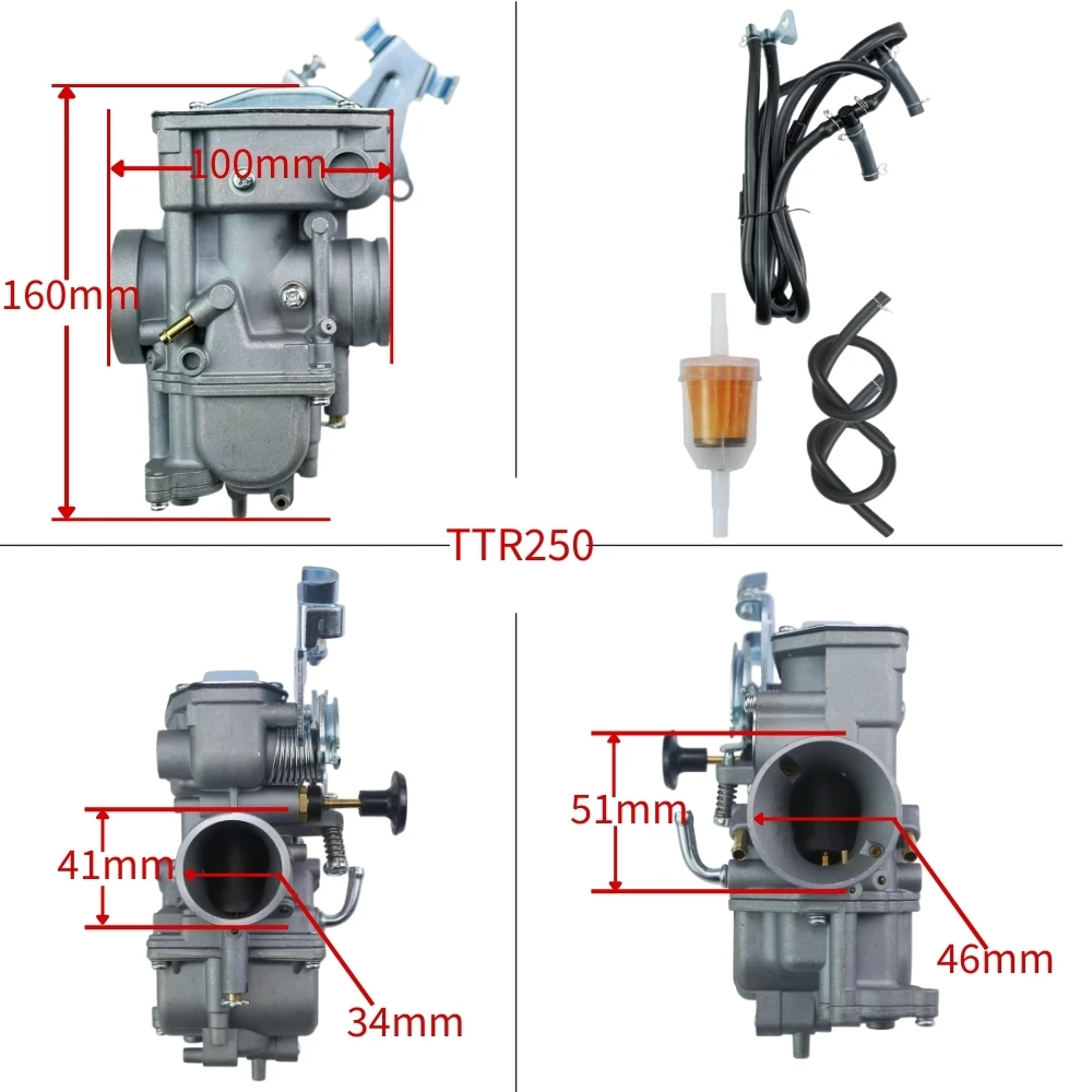 Carburetor Carb Kit for Yamaha TTR250 TTR 250 1999-2006 Complete Set  Motorcycle Dirt Bike Replacement Parts