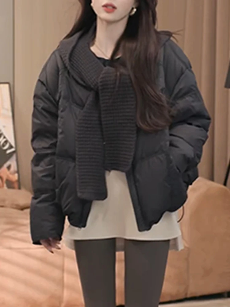 

Корейская теплая пуховая куртка из хлопка для женщин, модная, маленького размера, осенне-зимняя, новинка, элегантная