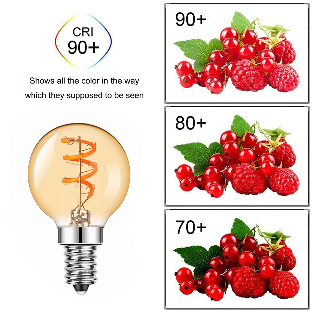 6Pcs Led 전구 E27 레트로 디 밍이 가능한 G50 E14 3W 에디슨 나선형 필라멘트 따뜻한 흰색 펜던트 교체 샹들리에 빈티지 장식 조명