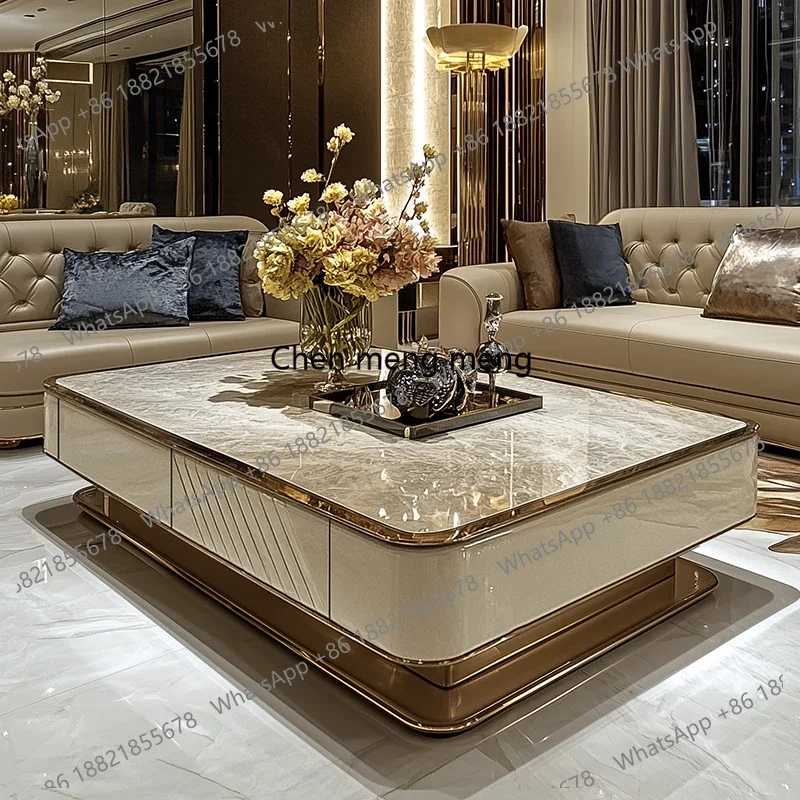 D178 Light luxury coffee table microcrystalline stone home high-end living room coffee table high-end customized table