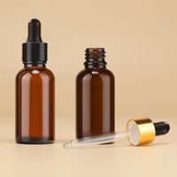 30ML amber glass dropper bottle, light proof empty bottle can be refilled with essential oils, cosmetics, and fluid containers.