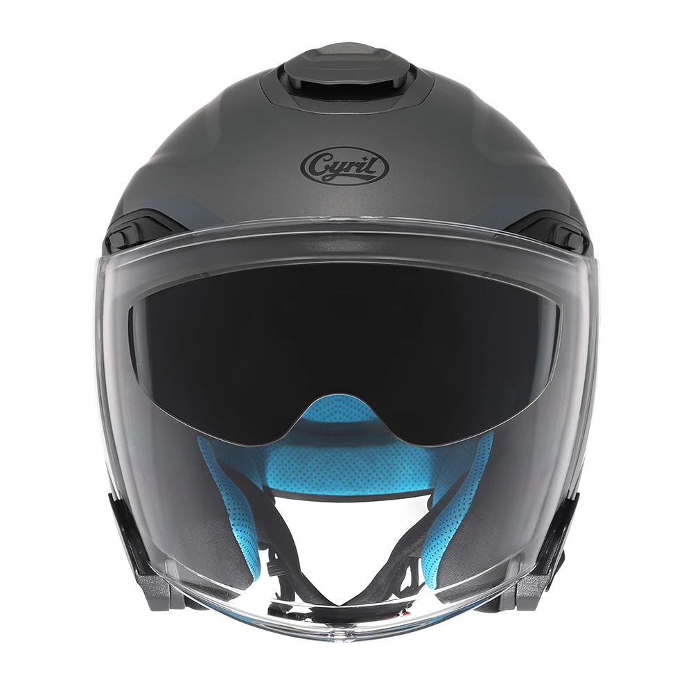 Open Face Motorcycle Helmet Double Visor Dot Approved CYRIL R18 Motorcycle Helmets for Men and Women