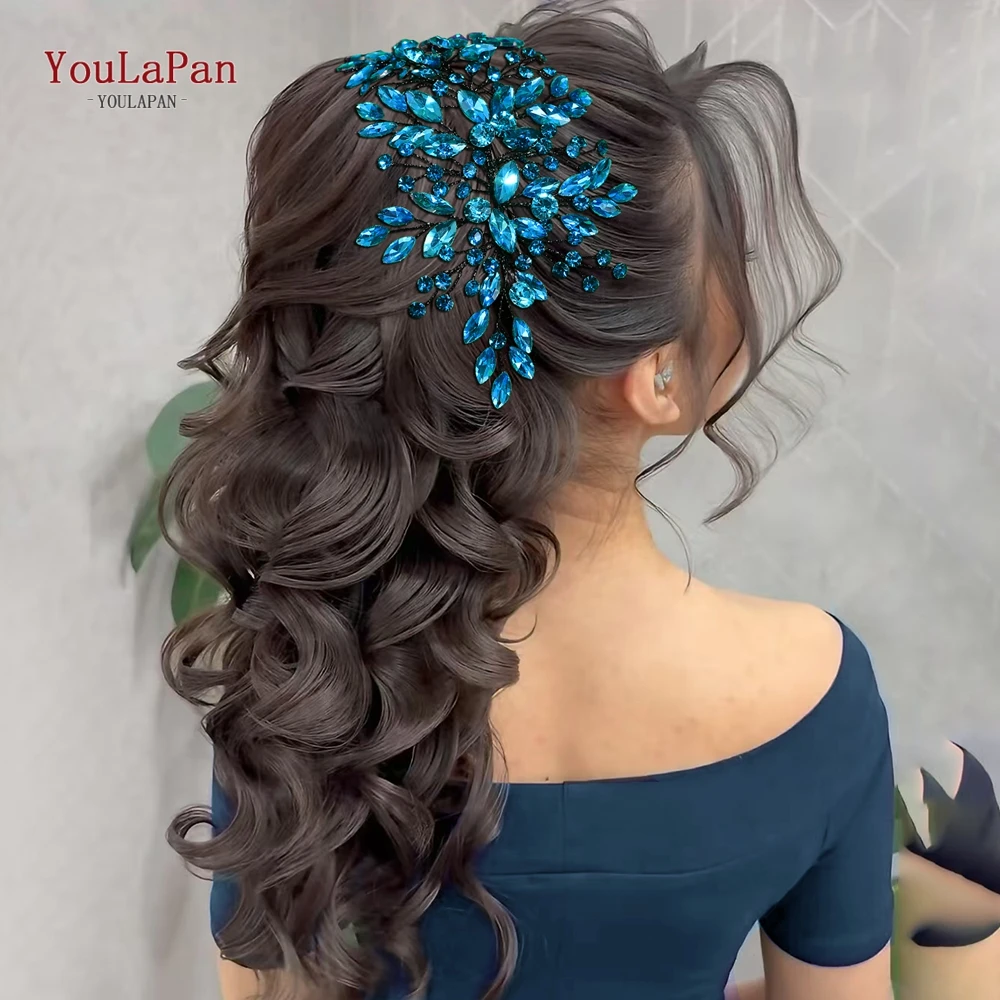 

YouLaPan Bride Rhinestone Headband Wedding Trendy Tiara Shiny Women Hair Accessories Handmade Banquet Party Holiday Gifts HP857