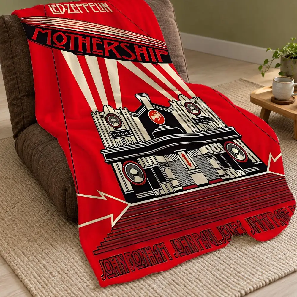 Band Led Zeppelin Throw Double Sided Flannel Throw Blanket Soft Warm Washable Home Decor