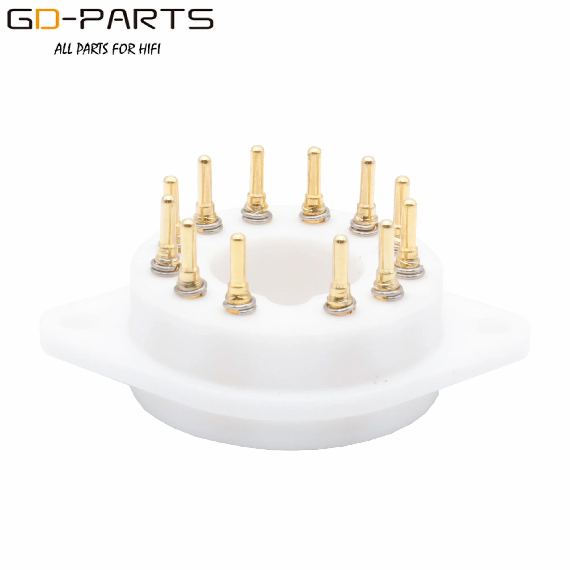 EIZZ 12Pin Soket Tabung PTFE untuk 6U10 6Z10 6BN11 Pin Kuningan Berlapis Emas 24K Desain Kebisingan Rendah