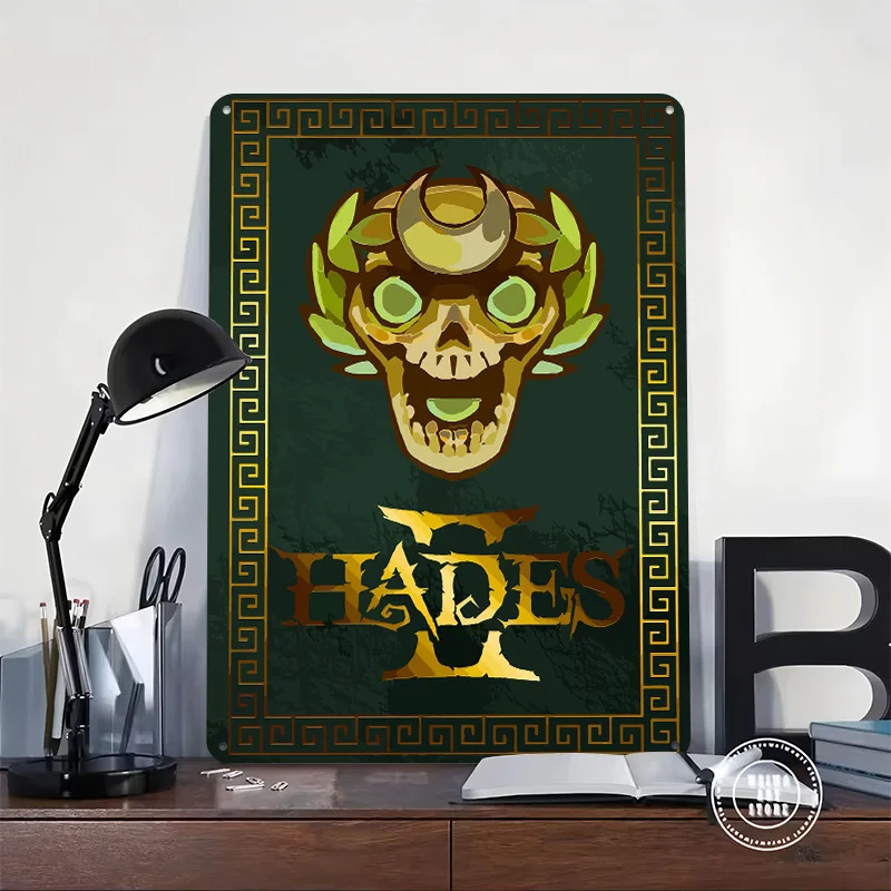 Hades II Game Art Tinplate Poster Customized Wall Art Vintage Metal Signs Retro Tin Plaque for Home and Garden Office Decor Arts