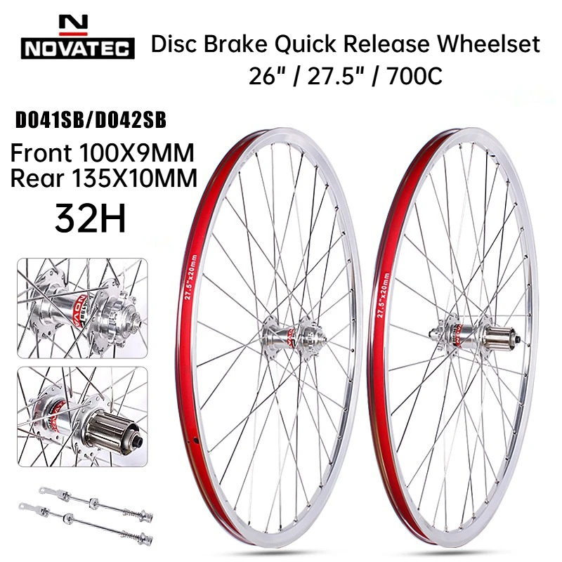 Mountainbike-Laufradsatz 26'/27,5'/700C Aluminiumlegierung 4 Lager Scheibenbremse Schnellspanner D041/D042SB Nabenlaufradsatz Maßgefertigt