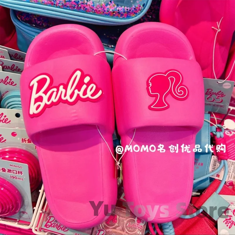 2024 Miniso Barbie Series pantofole Outdoor Sunlight Shining Series Spray Y2k pantofole colorate bagno antiscivolo pantofole da casa