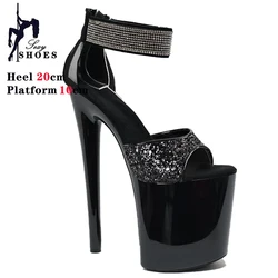 20CM Women Sandals Platform Comfortable Shine Ladies High Heels Open Toe Sexy Party Shoes Footwear Fashion Women Wedding Shoes