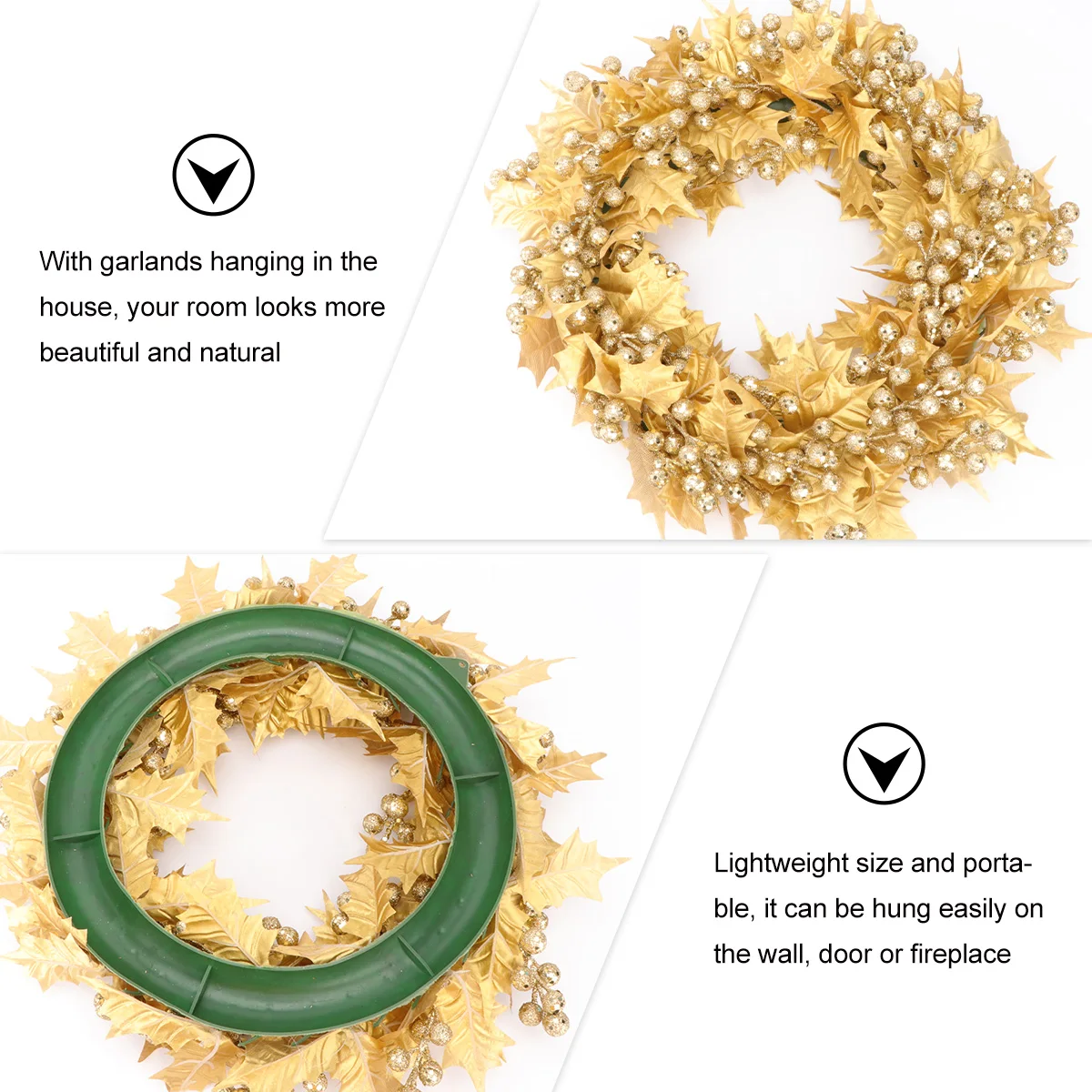 

Trichosen Fruit Wreath Artificial Berries Ornament Garland Lifelike Decor Christmas Decoration