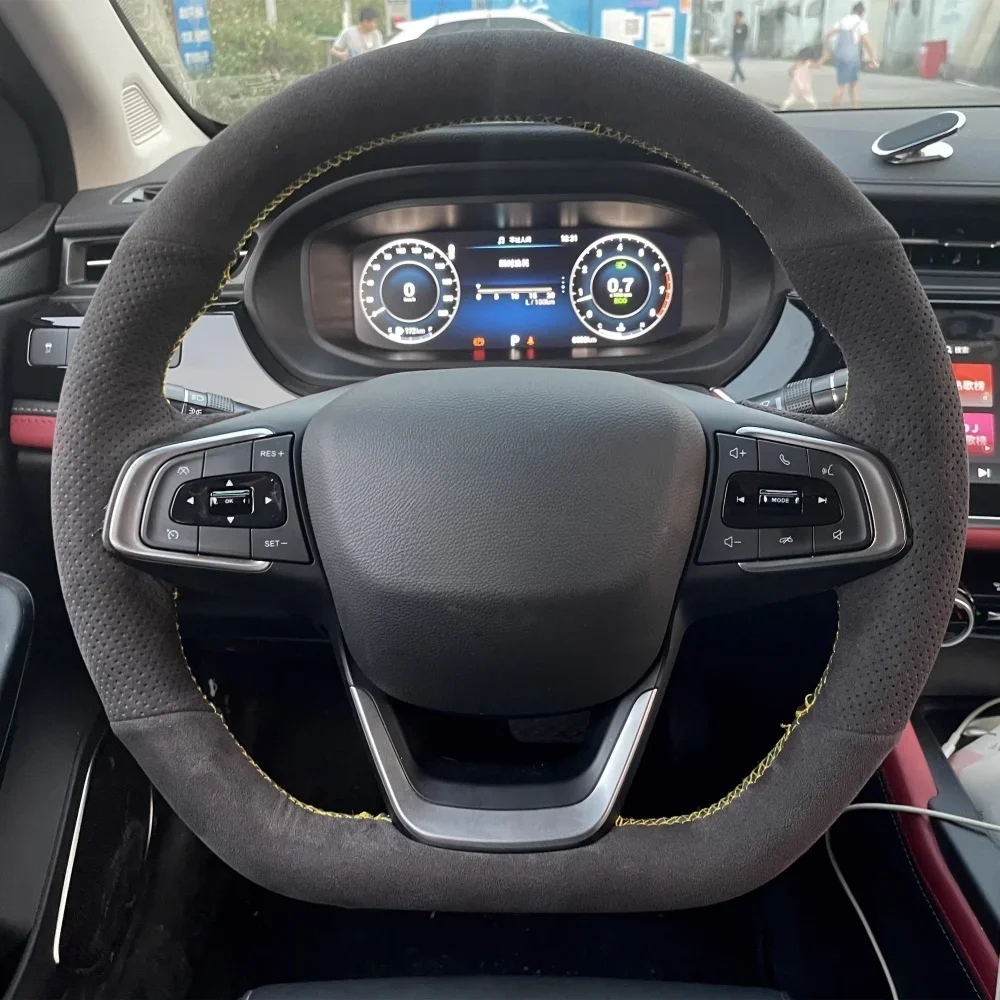 

DIY Car Steering Wheel Cover Comfortable Suede For CHERY TIGGO 8 2018-2021 Car Interior Accessories Steering Wheel Cover