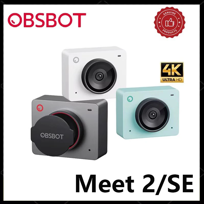 OBSBOT Meet 2/SE Webcam 4K aliment�e par IA avec cadre automatique, mise au point automatique et microphones omnidirectionnels