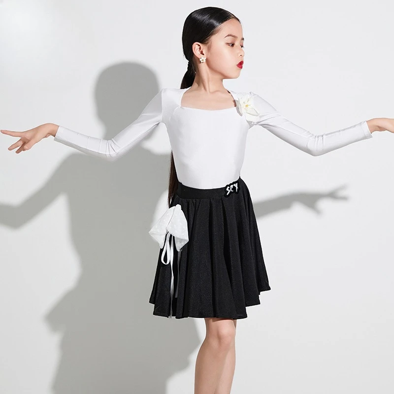 

Детская одежда для латинских танцев, тренировочная одежда для девочек, осенне-зимняя профессиональная интернет-знаменитость