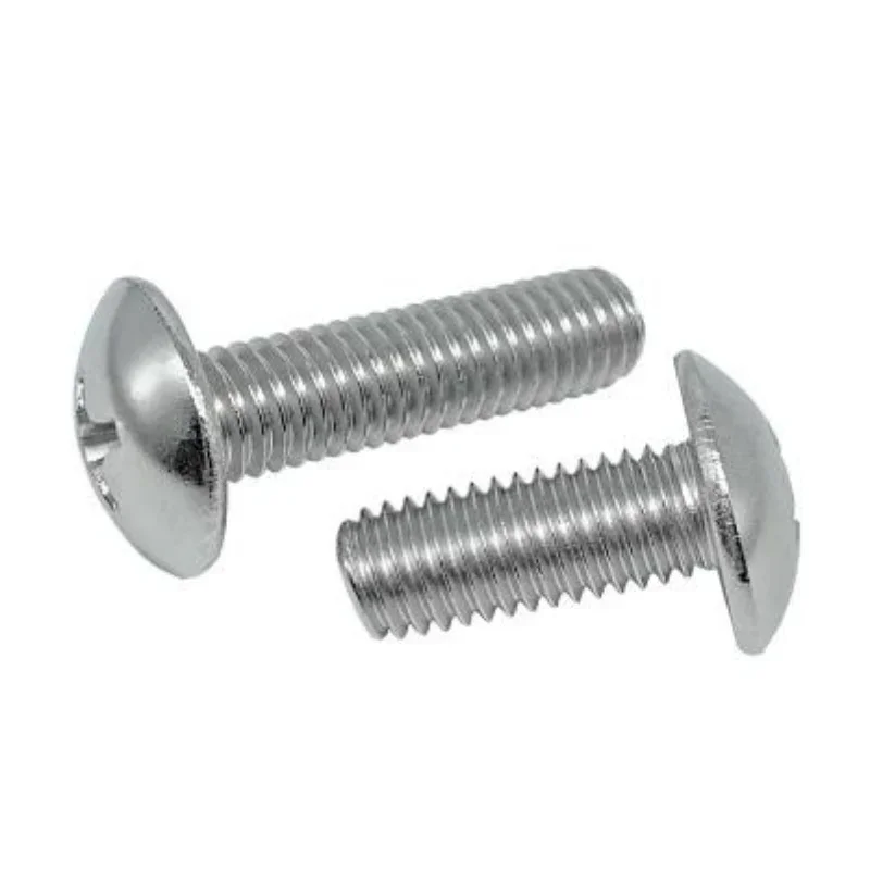 10/30/50/100pcs M4 M5 M6 M8 316 Stainless Steel Cross Recessed Truss Big Flat Head Screw Machine Mushroom Head Phillips Bolts