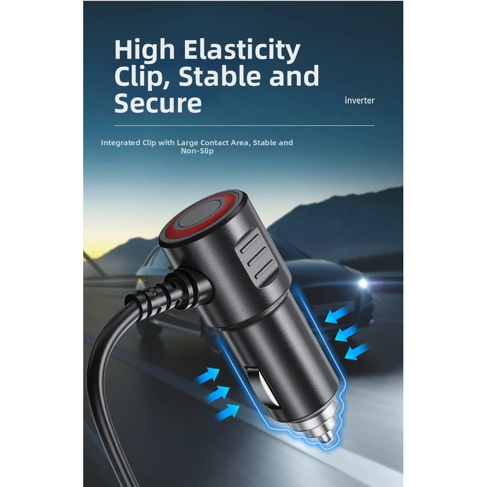120W Vehicle Charger For Car Voltage Display Fast Charging Socket ABS Flame Retardant Material Vehicle Road Trips