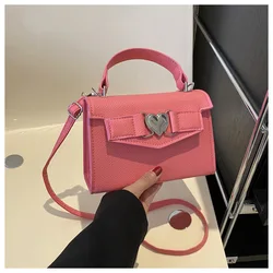 This year's most popular textured all-match handbag Korean style shoulder crossbody love small square bag