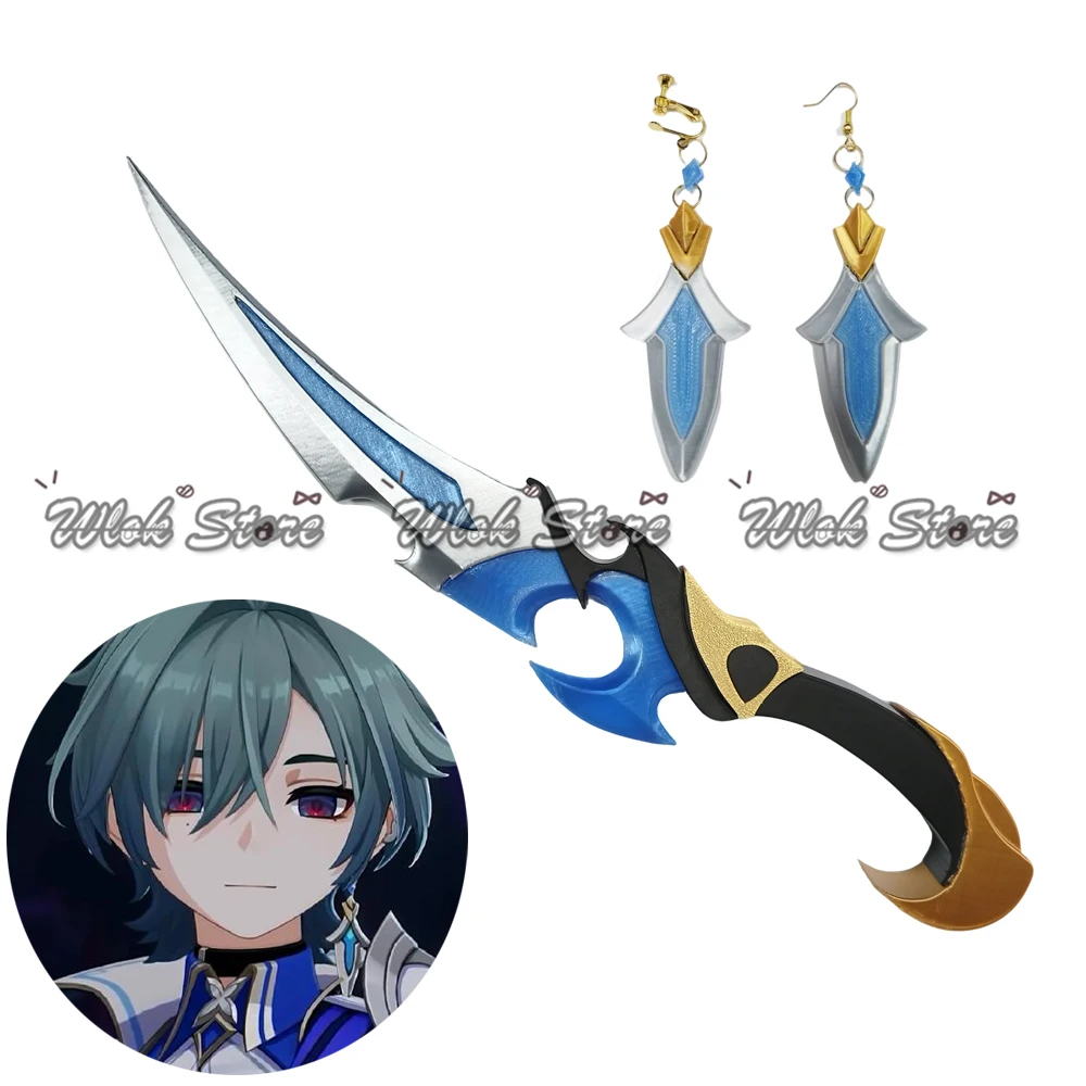 Genshin Impact Lohen Cosplay 3D Printed Props Anime Game Role Play Accessories Earring For Men Women Halloween Party Carnival