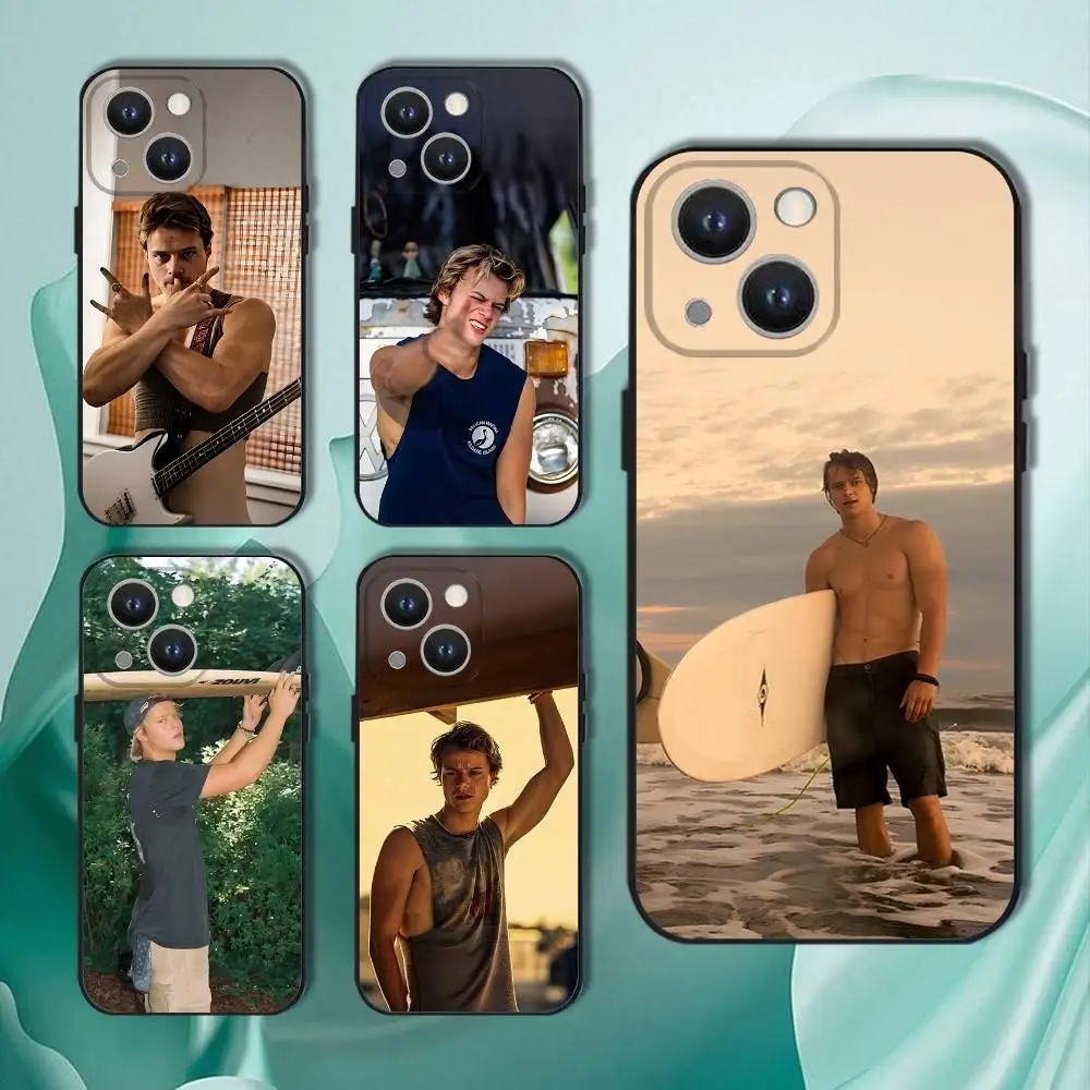 

Rudy Pankow Outer Banks Phone Case For iPhone 16,15,14,13,12,11,Pro,XS,Max,XR,Plus,E,SE4,Mini Black Soft Cover