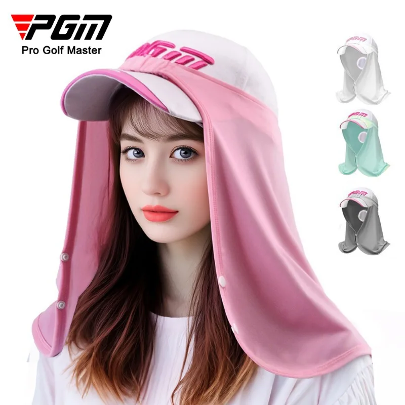PGM Golf Sun Hat with Neck Flap for Women UV Protection Cooling Face Cover Breathable Ice Silk Sun Shield Scarf