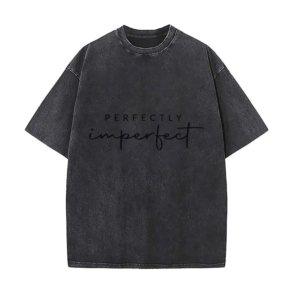 Perfectly Imperfect Inspirational Handwritten Lettering Quote Design Vintage Distressed Loose Streetwear Tops