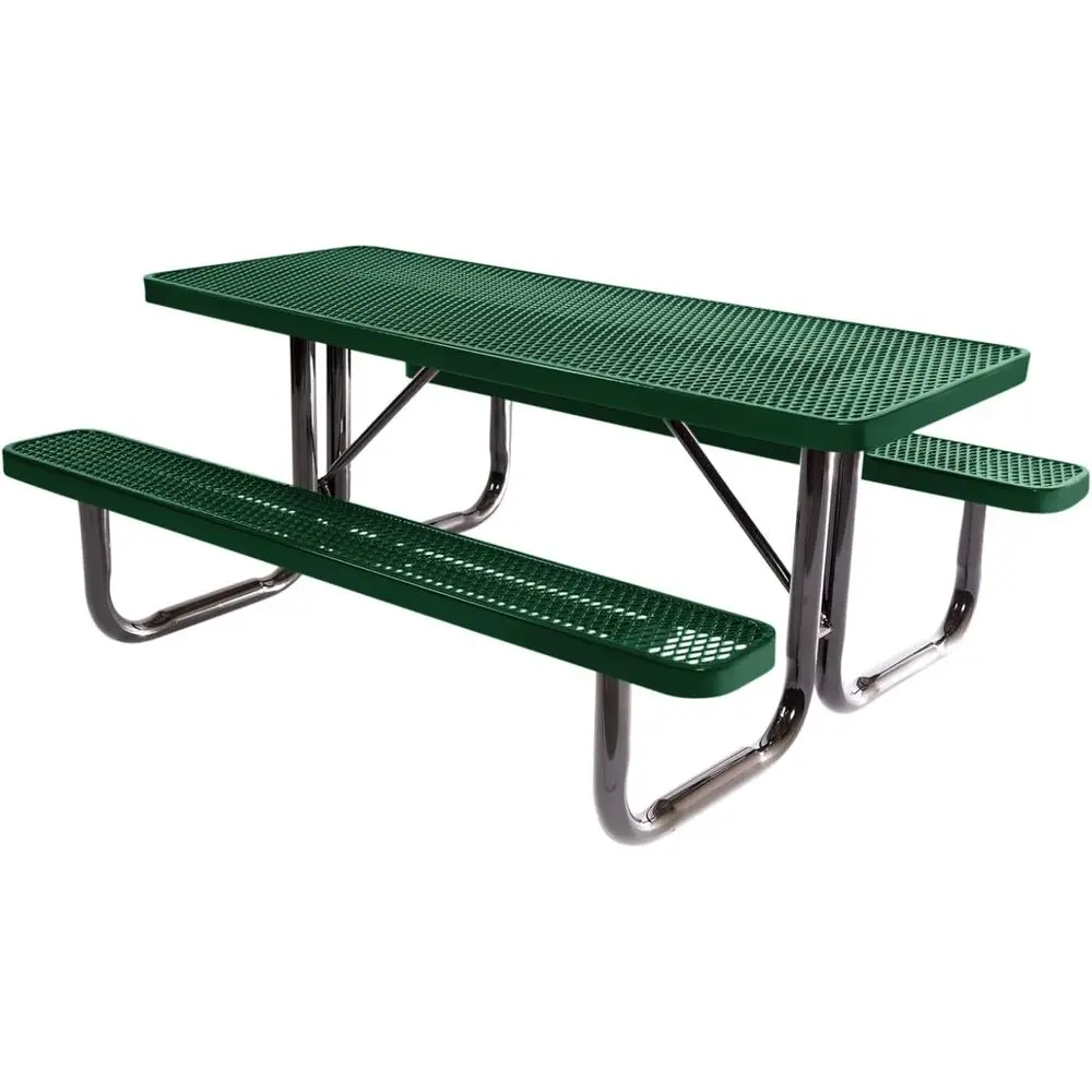 

Durable Outdoor Picnic Table with Thermoplastic Coating, Commercial Grade, Made in USA (6-Seat, Green)
