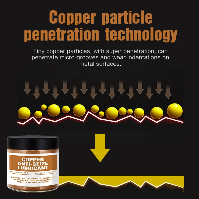 Graxa de Cobre 100g Anti-Seize, Graxa para Fios de Cobre, Graxa de Manutenção Automotiva, Lubrificante Versátil para Freios de Carro