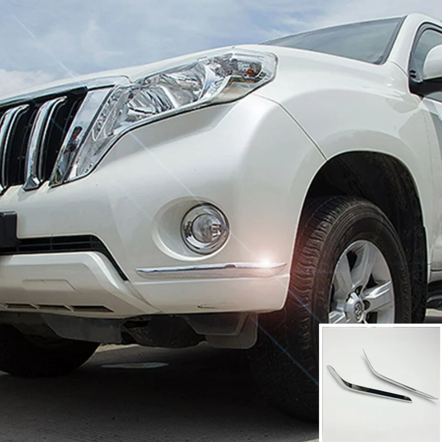 

Внешние аксессуары для Toyota Land Cruiser Prado LC150, FJ150, 2014, 15, 16, 2017, хромированная накладка на передний бампер из АБС-пластика