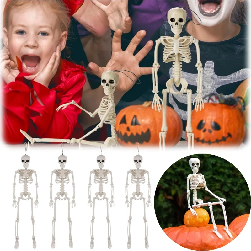 

40 см реалистичные украшения в виде скелета для вечеринки в честь Хэллоуина, страшный дом с привидениями, реквизит для всего тела, человеческий скелет, товары для вечеринок