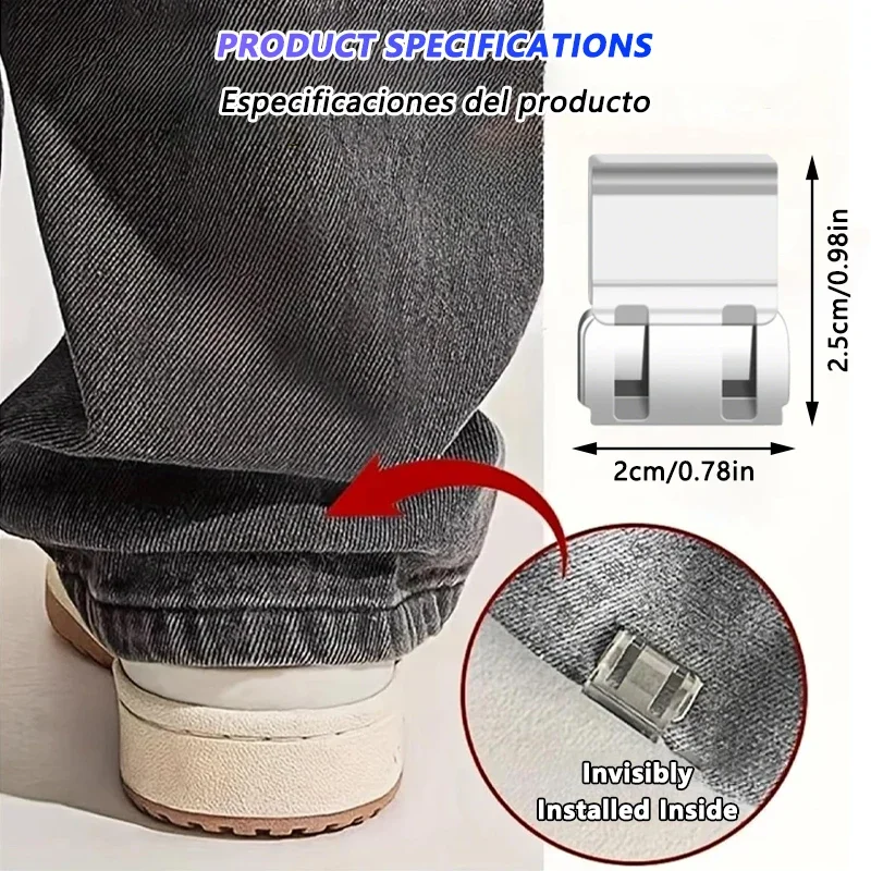 4 ~ 10 Stück unsichtbare Beinkürzklammer, rutschfeste Hosenkantenklammer, schnell befestigende Saumklammer, versteckter Hosenversteller, Nähzubehör
