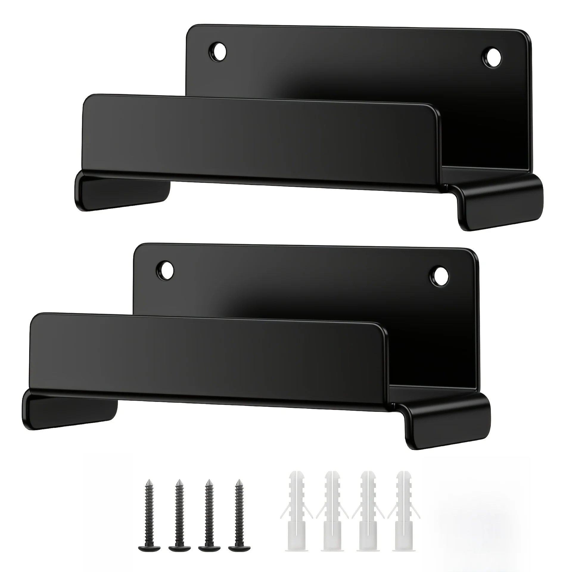1pc/2pcs Ladder Hook Bracket Holder Metal Wall Mounted Hook Tool Organizer U Groove 5.3x2.2x2.4inch For Garage Storage Solution