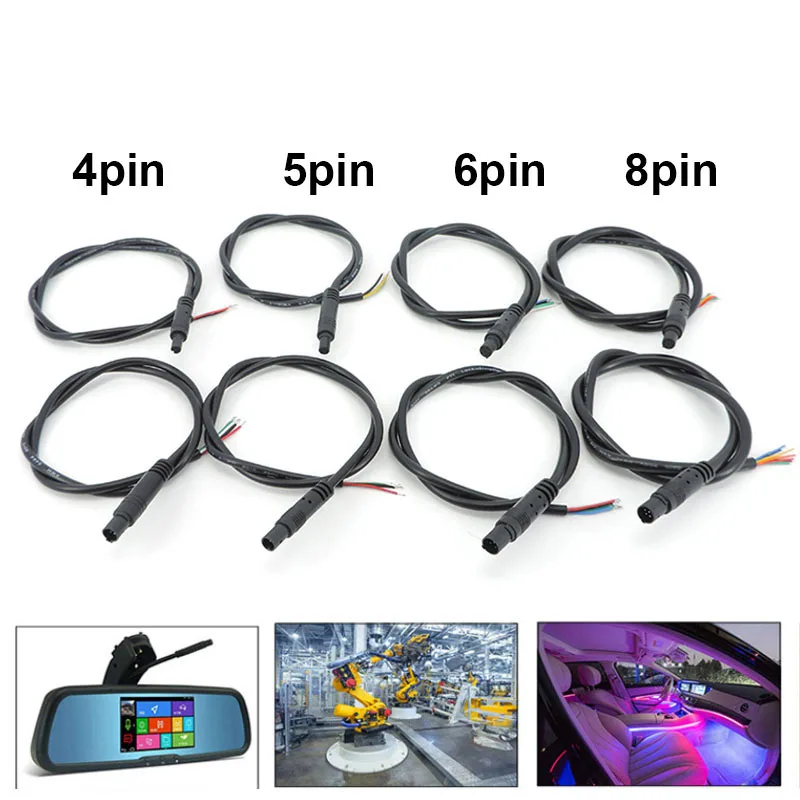 0.5m 4 5 6 pin core Male and Female Car Rear View Camera connector extend Cable Wire for car Jack Line Recorder Rear Tail t1