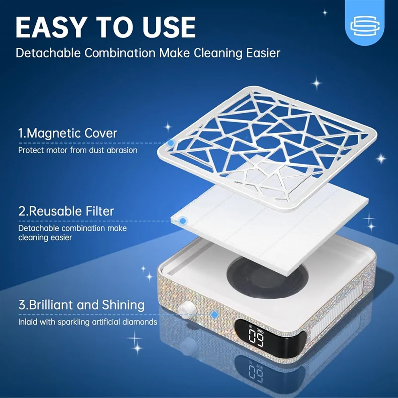 

AT28-Nail Dust Collector Nail Vacuum Nail Dust Collector Vacuum Dust Collector Nail Tech Pink