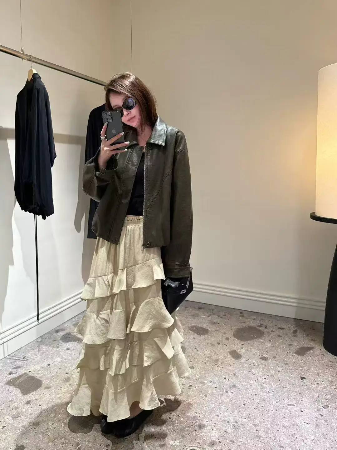 

Юбка-миди A-силуэта с эластичным поясом в корейском стиле, женская, весна 2026, юбка-кейк, свободный крой, с высокой талией, для любого типа фигуры