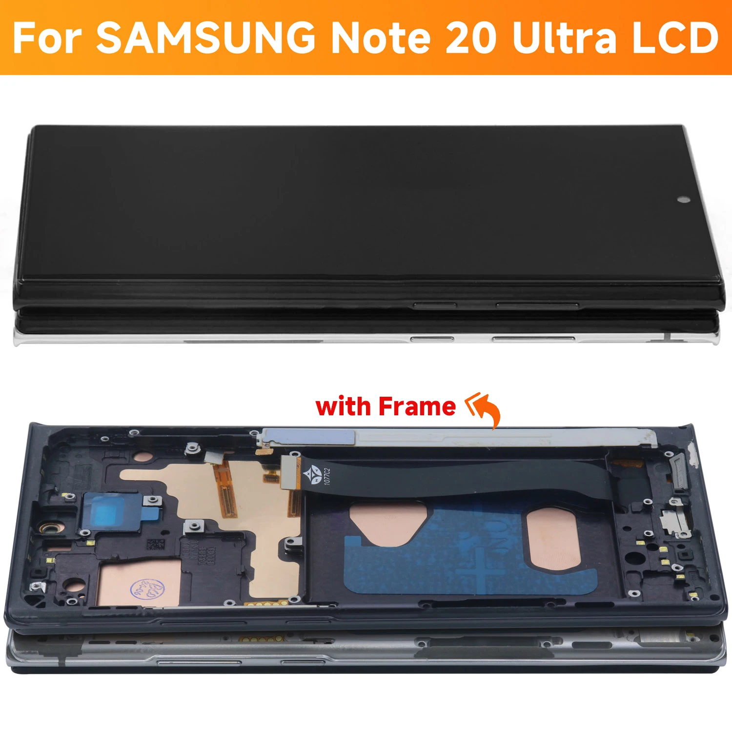 Tested Note 20 Ultra TFT Screen Assembly, for Samsung Galaxy Note20 Ultra N985F N986B Lcd Display Digital Touch Screen Parts