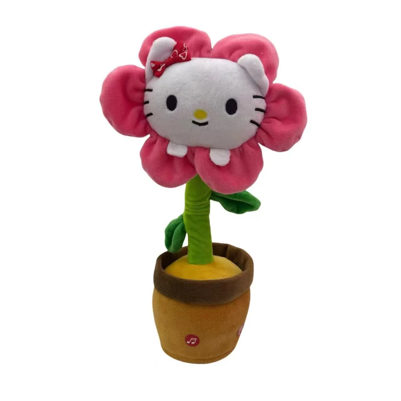سانريو أنيمي الموسيقى بوعاء النبات قابلة للشحن الغناء الرقص تسجيل الحديث مرحبا كيتي تويست اناء للزهور لعبة أطفال مضحكة
