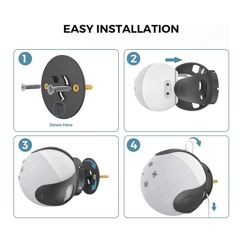 Настенный держатель для динамика Echo Dot 5./4.Generation, розетка для умного динамика, настенный кронштейн для Echo Dot 5/4 поколения